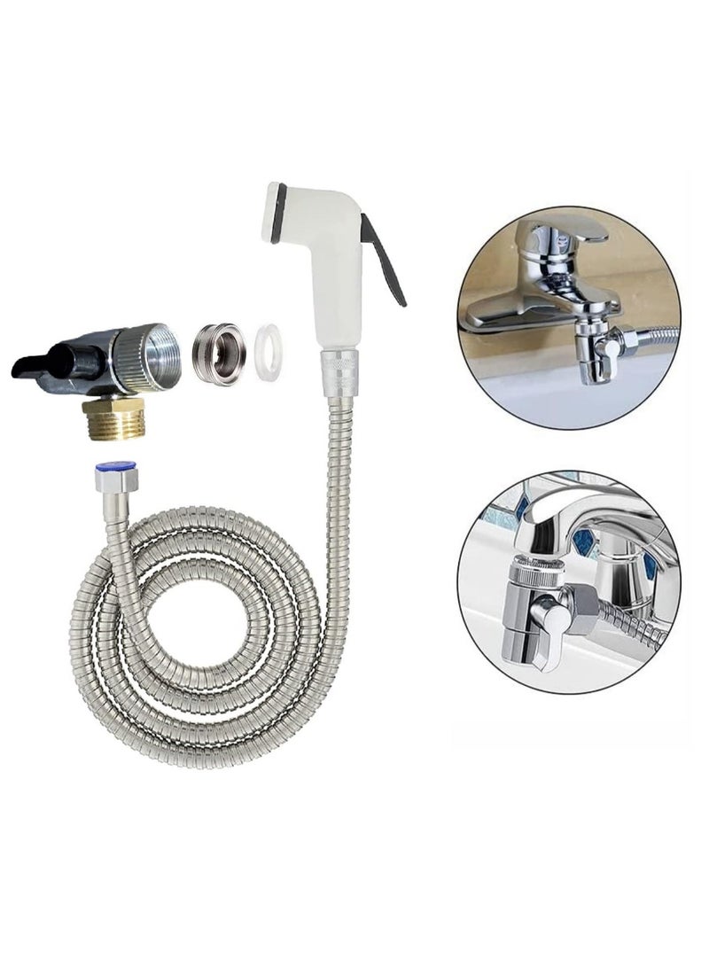 Complete travel bidet (2-meter Italian hose) with brass adapter (works on multiple water sources) - Image 2